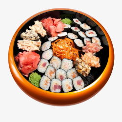 石碗里的寿司美食素材