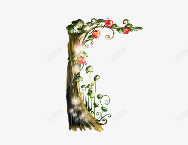 苹果树png免抠素材_新图网 https://ixintu.com 唯美 手绘 树 苹果