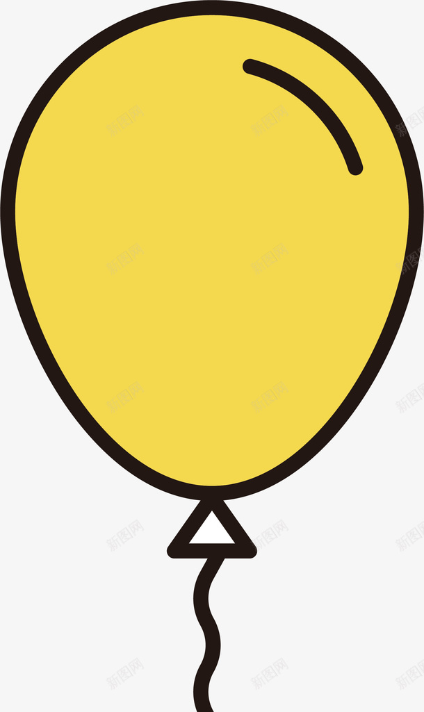 圣诞气球装饰图标png_新图网 https://ixintu.com 免抠图 圣诞节 彩色底纹 扁平化 矢量图标 黄色气球