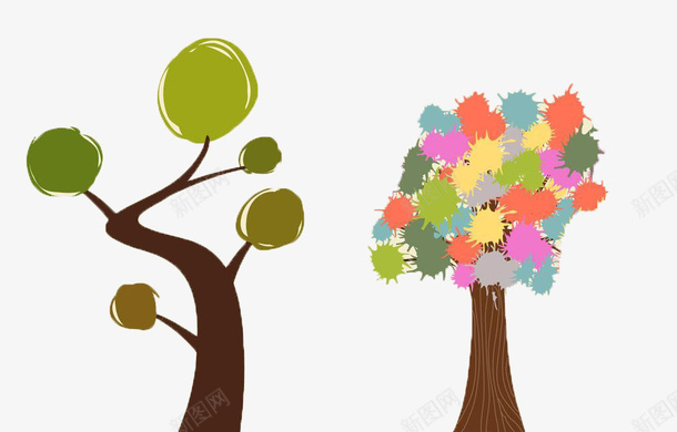 欧式风格彩色树装饰画png免抠素材_新图网 https://ixintu.com 创意装饰画 彩色树装饰画 欧式创意彩色树 欧式装饰画