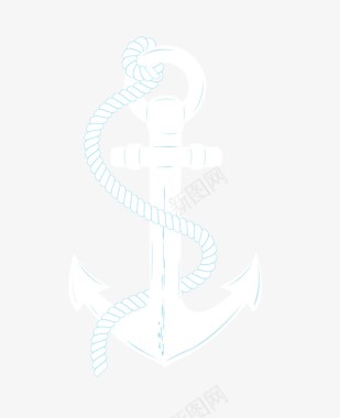 浅蓝色船锚装饰图标图标