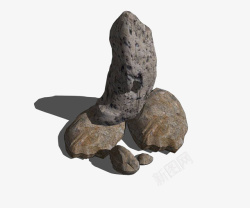 元素奇特3D建模石头堆高清图片