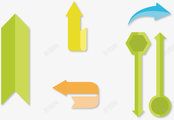 时尚彩色指示符号标志矢量图图标ai_新图网 https://ixintu.com 图标 彩色 指示 指示符号 时尚 标志 箭头 矢量图