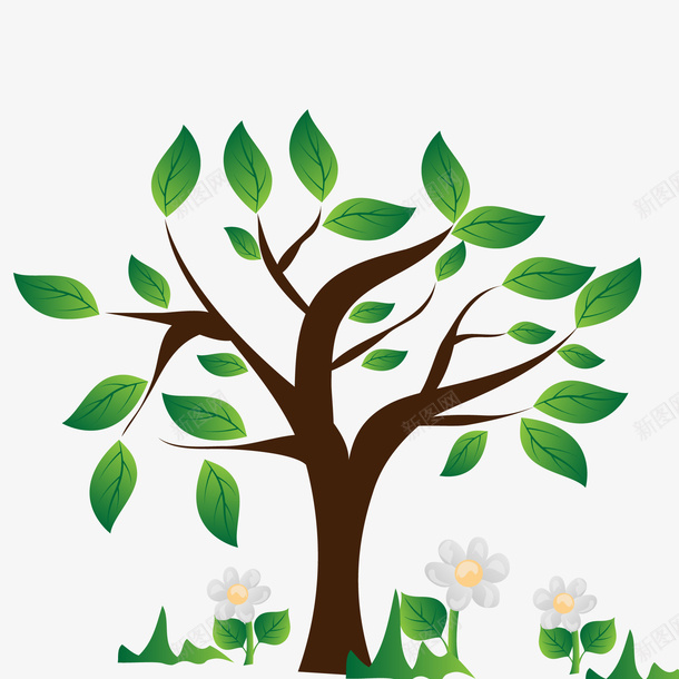 卡通树木植物矢量图ai免抠素材_新图网 https://ixintu.com 卡通 叶子 树木设计 植物设计 绿色 矢量图