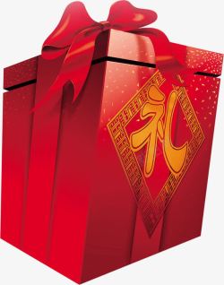 红色节日礼盒素材