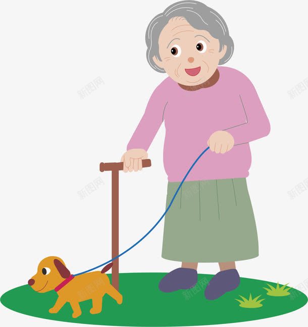遛狗的人png免抠素材_新图网 https://ixintu.com 中年运动 奶奶 老年运动 草地 运动会 运动图 运动过程