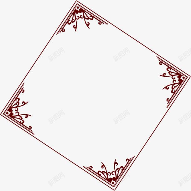 红色花纹边框展架png免抠素材_新图网 https://ixintu.com 红色 花纹 边框