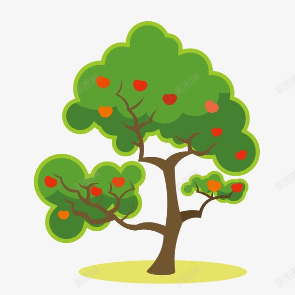 绿色树叶苹果树png免抠素材_新图网 https://ixintu.com 树叶 树叶矢量 矢量树叶 绿色树叶 绿色矢量