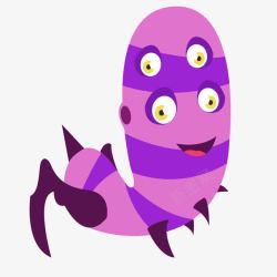 有趣的卡通紫色怪物素材