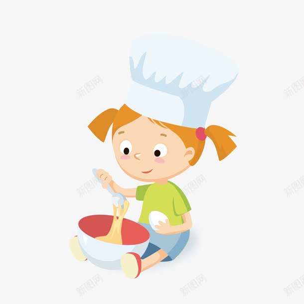 玩厨艺的女孩png免抠素材_新图网 https://ixintu.com 卡通 卡通女孩 厨艺 厨艺女孩 可爱 可爱女孩