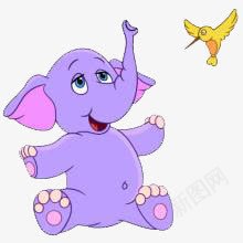 卡通象png免抠素材_新图网 https://ixintu.com 动物 卡通 可爱 紫色 象