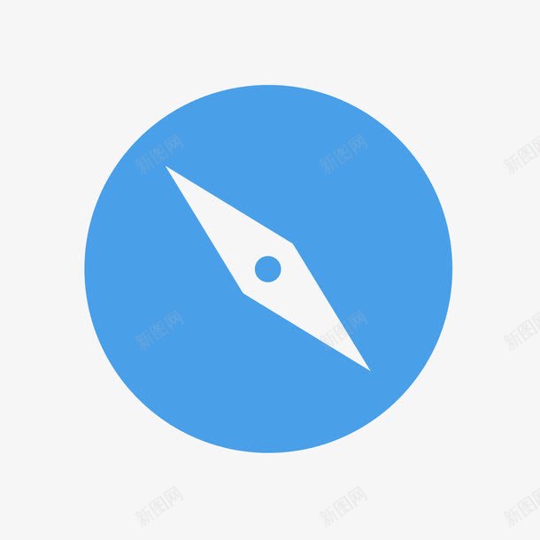 蓝色圆形扁平化指南针元素图标png_新图网 https://ixintu.com 卡通图标 圆形 扁平化 指南针 指示 方向 蓝色