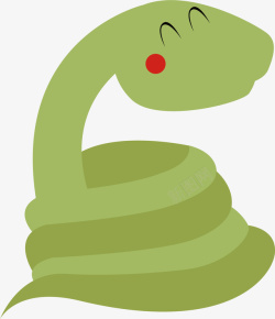 创意小蛇手绘绿蛇矢量图高清图片