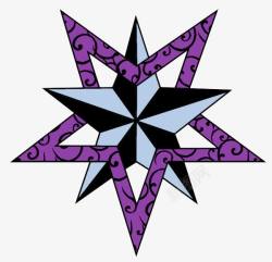 五角星紫色素材