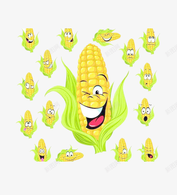 卡通玉米怕psd免抠素材_新图网 https://ixintu.com 卡通 玉米 蔬菜 食物 黄色