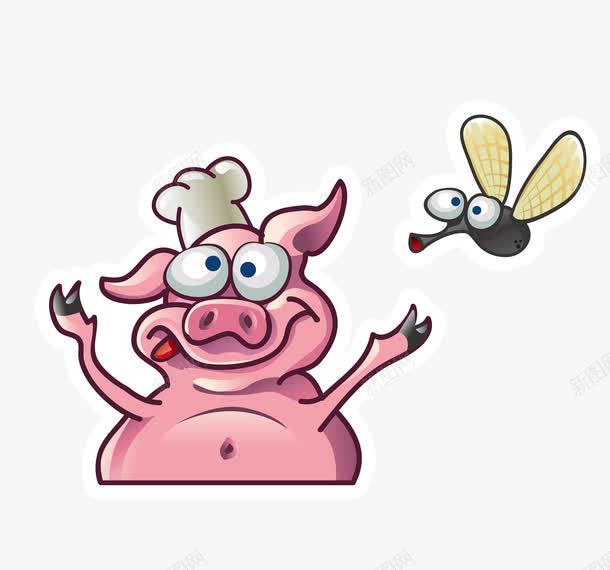 卡通猪蚊子png免抠素材_新图网 https://ixintu.com 动物 卡通素材 猪 矢量素材 蚊子