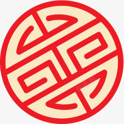 红色中国风花纹装饰图案素材
