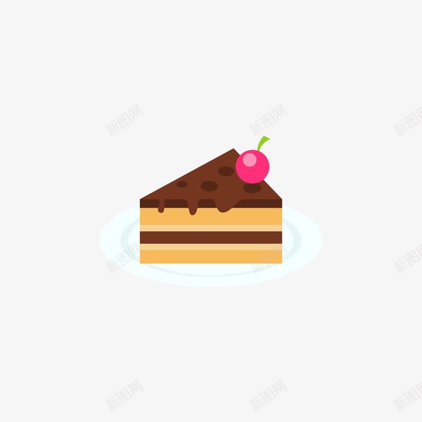 盘子上的蛋糕png免抠素材_新图网 https://ixintu.com 手绘 盘子 蛋糕