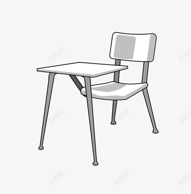 卡通连坐桌椅png免抠素材_新图网 https://ixintu.com 卡通 桌椅 白色 连坐