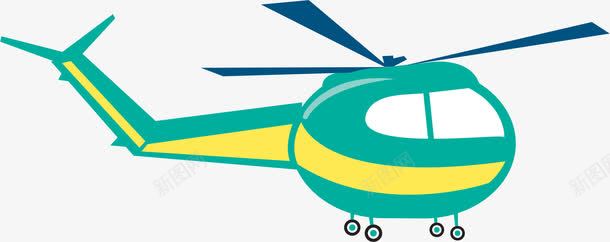 手绘直升机png免抠素材_新图网 https://ixintu.com AI 直升机 绿色 飞机