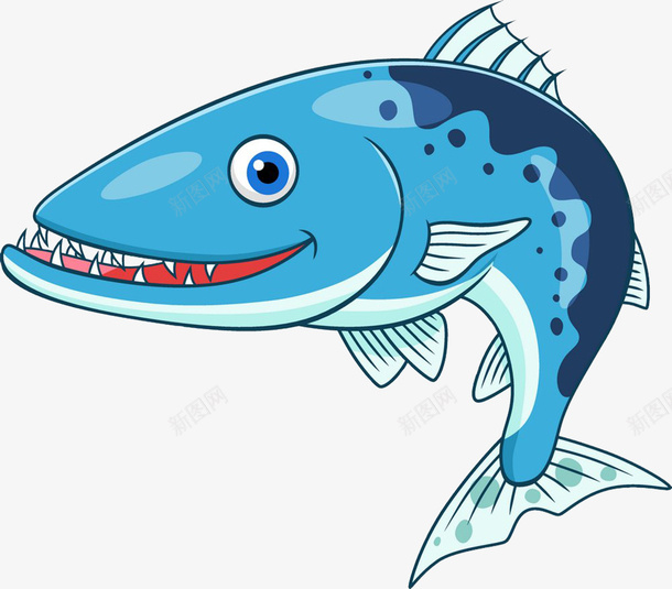 可爱卡通鱼png免抠素材_新图网 https://ixintu.com 动物 卡通 可爱 彩绘 彩绘插画 插画 蓝色的鱼 跃起 跃起的鱼 鱼 鱼类