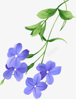 手绘紫色花卉海报素材