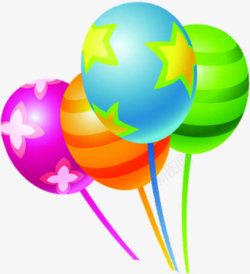 彩色可爱卡通花纹气球素材