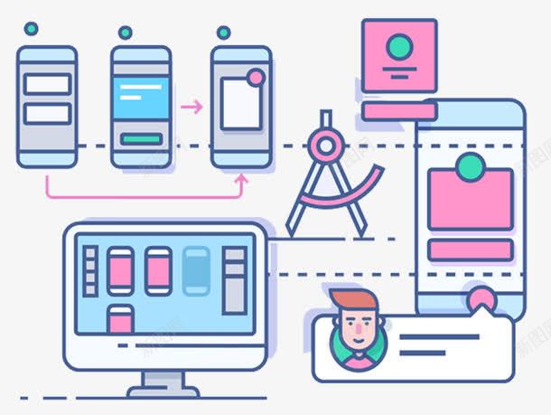 手机电脑png免抠素材_新图网 https://ixintu.com 圆规 手机 电子数据 电脑