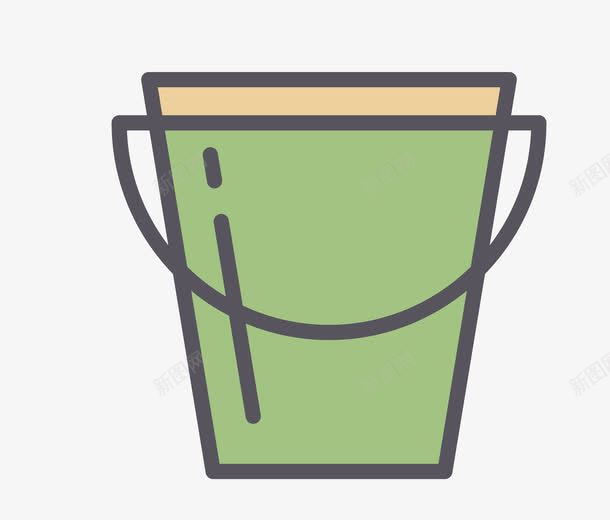 绿色的水桶png免抠素材_新图网 https://ixintu.com png图形 png装饰 手绘 水桶 绿色 装饰