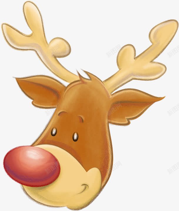 圣诞节鹿png免抠素材_新图网 https://ixintu.com 可爱 圣诞节 季节 鹿头
