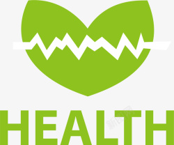 水彩绿色健康图标矢量图素材