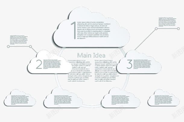 创意云朵分布png免抠素材_新图网 https://ixintu.com 云朵 分布图 创意 商务 科技