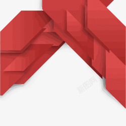 红色几何装饰矢量图素材