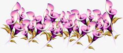 紫色手绘唯美浪漫花朵素材