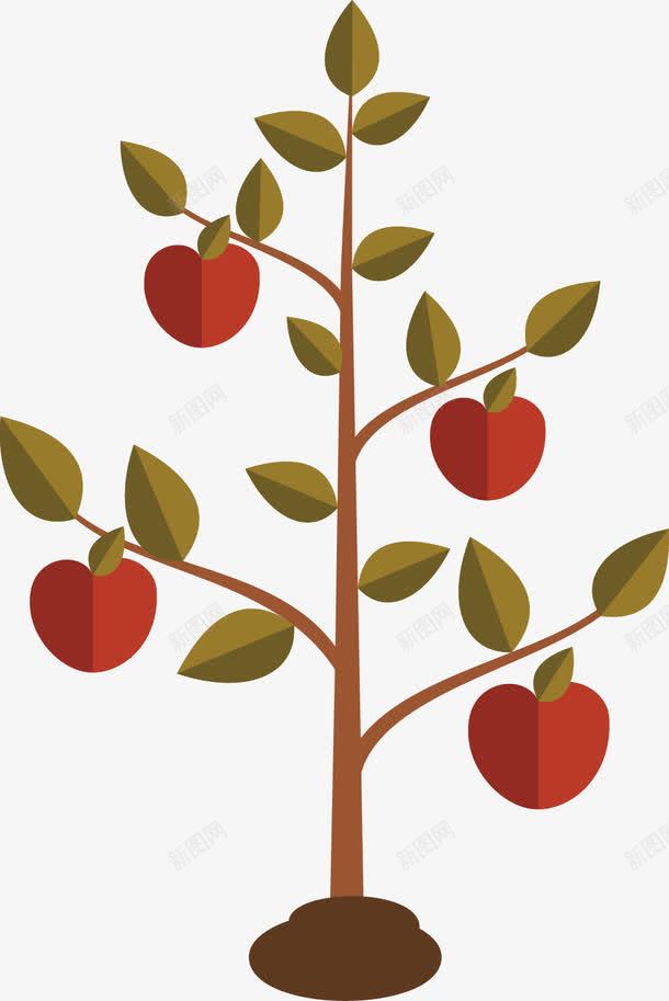 扁平化的苹果树png免抠素材_新图网 https://ixintu.com 扁平化 数 苹果