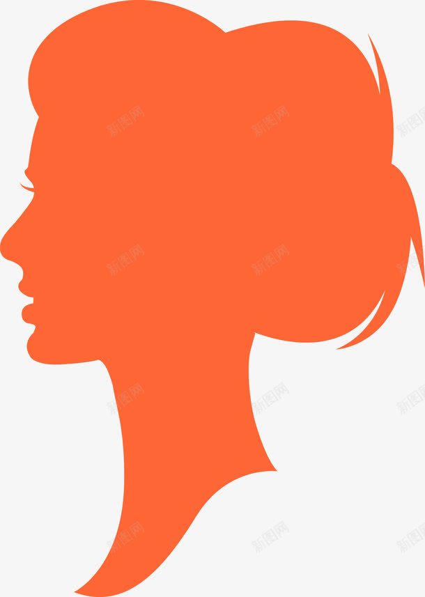 卡通女人剪影图图标png_新图网 https://ixintu.com 五官 人 卡通 口鼻 头 头部 头部剪影 女人 女孩 角色 身体 轮廓 面孔剪影