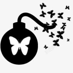 蝴蝶地雷卡通图案素材