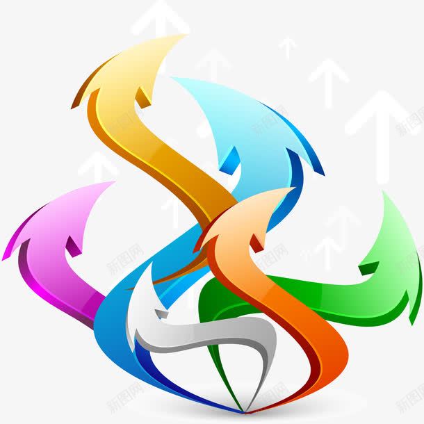 立体箭头图标与职场人物png_新图网 https://ixintu.com 创意设计 立体 箭头 职场