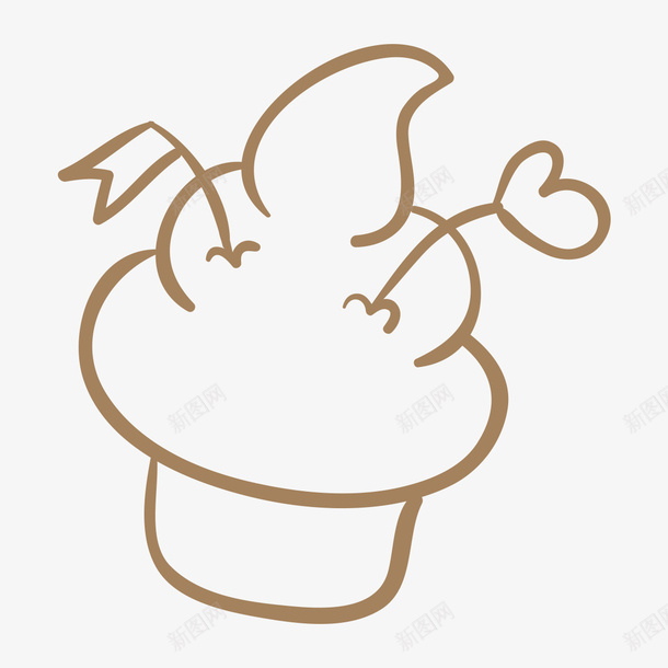 手绘冰激淋图标png_新图网 https://ixintu.com 冰激淋 冷饮 创意 图标 手绘 美味的 设计