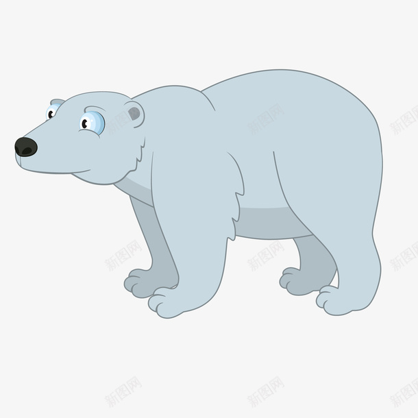 卡通北极熊动物矢量图ai免抠素材_新图网 https://ixintu.com 动物设计 北极熊 卡通 手绘 灰色 矢量图