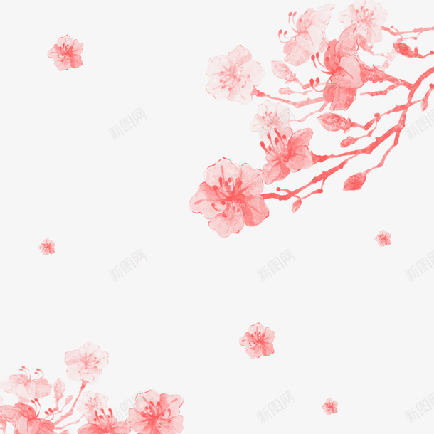 粉色水彩花卉装饰图案png免抠素材_新图网 https://ixintu.com 水彩 浪漫 粉色 花卉装饰