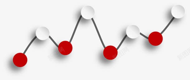 红色起伏线png免抠素材_新图网 https://ixintu.com 圆形 波动 红色 连线