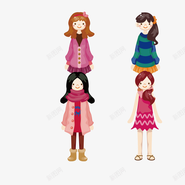 卡通美女矢量图ai免抠素材_新图网 https://ixintu.com 卡通 卡通美女 美女 美女卡通 矢量图