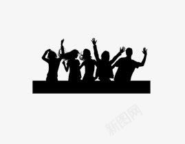 欢呼人剪影png免抠素材_新图网 https://ixintu.com 5个 剪影 天猫淘宝元素 欢呼人