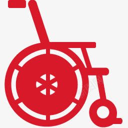 手绘红色轮椅图标图标