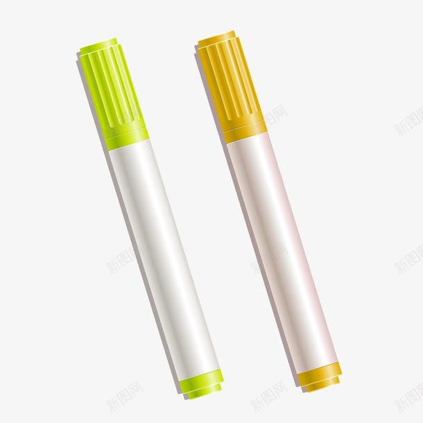 黄色绿色水彩笔画笔png免抠素材_新图网 https://ixintu.com 水彩笔 画笔 绿色 黄色