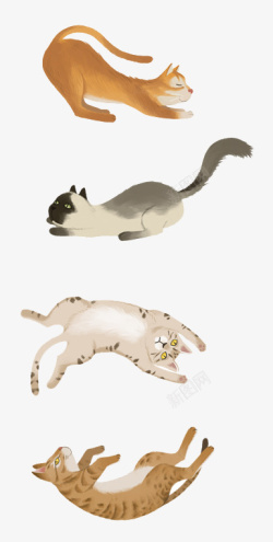 猫免扣PNG图卡通猫高清图片