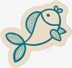 小鱼贴纸世界海洋日小鱼贴纸高清图片