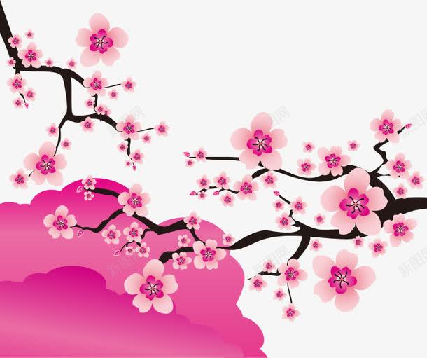 手绘粉色桃花图案png免抠素材_新图网 https://ixintu.com 图案 手绘 粉色桃花