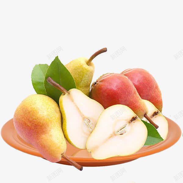果盘里的美味水果png免抠素材_新图网 https://ixintu.com 图案 果盘 梨子 水果